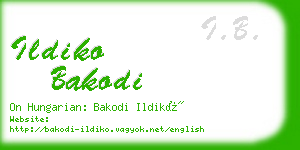 ildiko bakodi business card